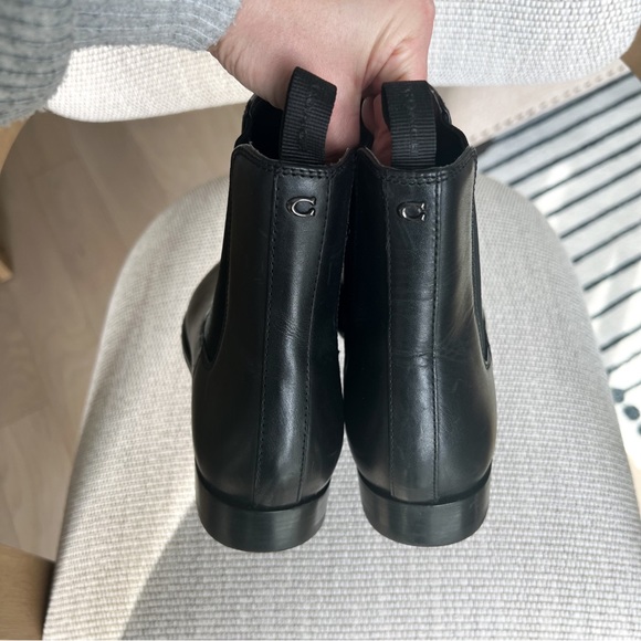 Coach Dalton Chelsea Leather Boots - Black - Picture 6 of 10